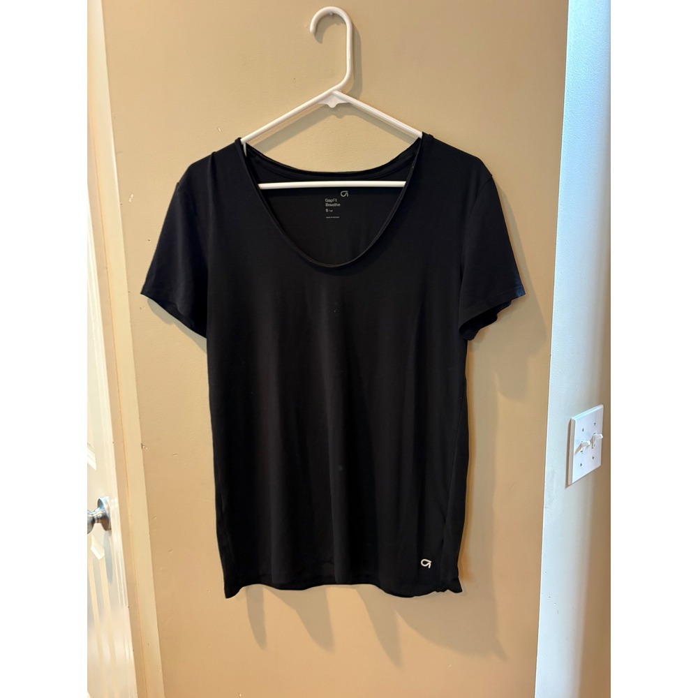 GapFit Breathe Black‎ Scoop Neck Short Sleeve Activewear T-Shirt Womens Small